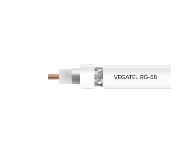 VEGATEL RG-58 A/U ГОСТ, PVC, белый бухта 500м