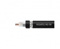 VEGATEL RG-58 A/U ГОСТ, PVC, черный бухта 500м