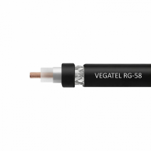 VEGATEL RG-58 A/U ГОСТ, черный бухта 100м