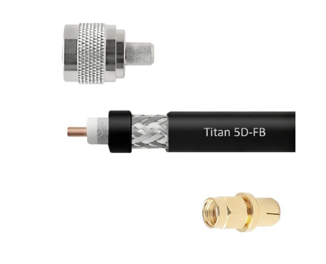 Кабельная сборка 5D/FB (Titan, черный) (N-male - SMA-male) 5 м